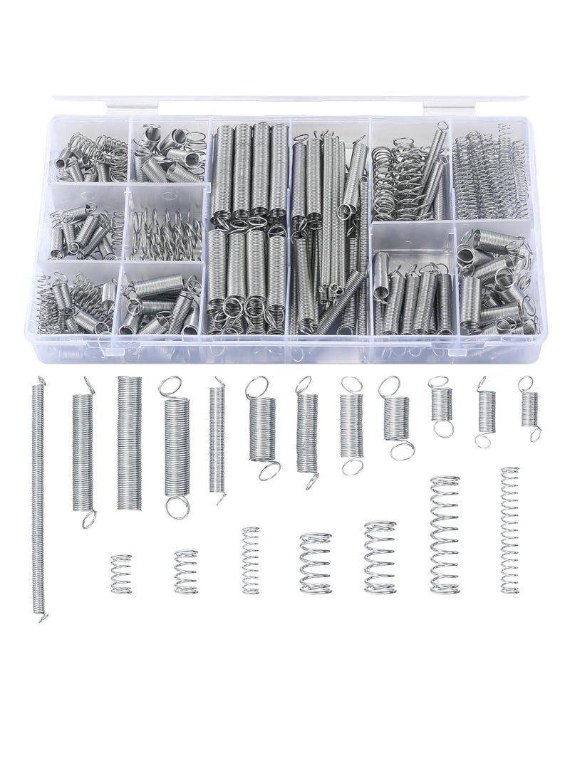 Generic - 200 Pieces Zinc Plated Spring Assortment Kit, 20 Kinds of Size Extension and Compression Spring Repair Tool Replacement Kit - Image 1