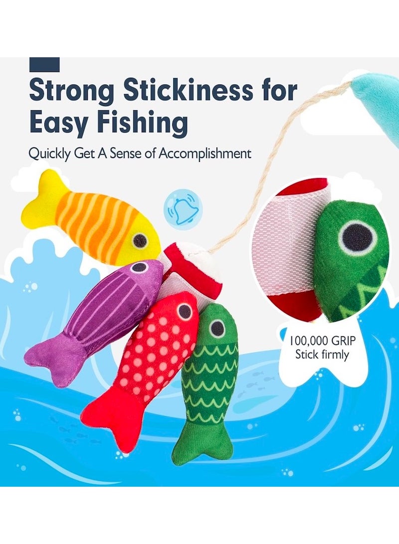 Toddler Toys Montessori Toys for 1 Year Old Boy Girl Birthday Gift, 10 in 1 Cloth Fishing Game with Stacking Cups,Number Counting, Color Sorting, Shape Learning 1 Year Old Girl Boy Gifts  - Image 4