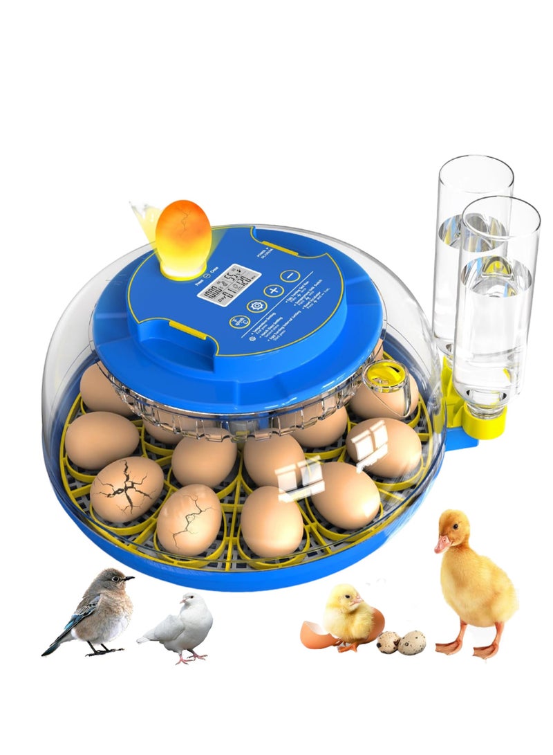 Generic 18Egg Automatic Egg Turner Incubator with Temp Control & 360° Clear View Window, for Quail, Duck, Goose, Parrot Eggs, Precision Hatching & Easy Monitoring 