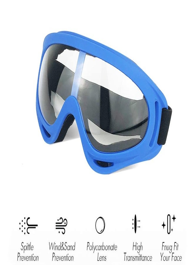 Surper 2 Pack Protective Goggles/Safety Glasses/Motorcycle Eyewear with Bandanas - Compatible with Nerf Game Battle for Kids (Red&Blue) - Image 2