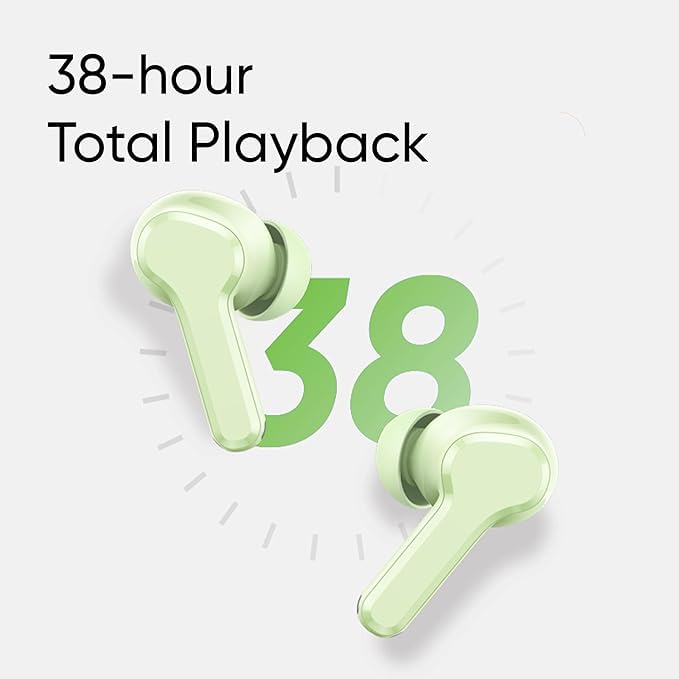 Essri Buds T110 Bluetooth Truly Wireless in Ear Earbuds with mic Compatible with realme, AI ENC for Calls, Google Fast Pair, 38 Hours Total Playback with and Low Latency Gaming Mode(Green) - Image 5