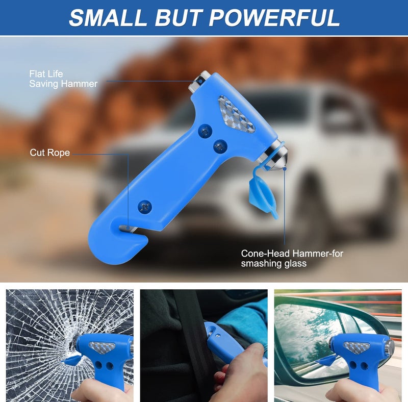 THINKWORK Car Emergency Kit for Teen Boy and Men's Gifts, Blue Emergency Roadside Assistance kit with 10FT Jumper, First Aid Kit, Safety Hammer, Tow Rope, and More Ideal Blue Car Accessories Tool - Image 5