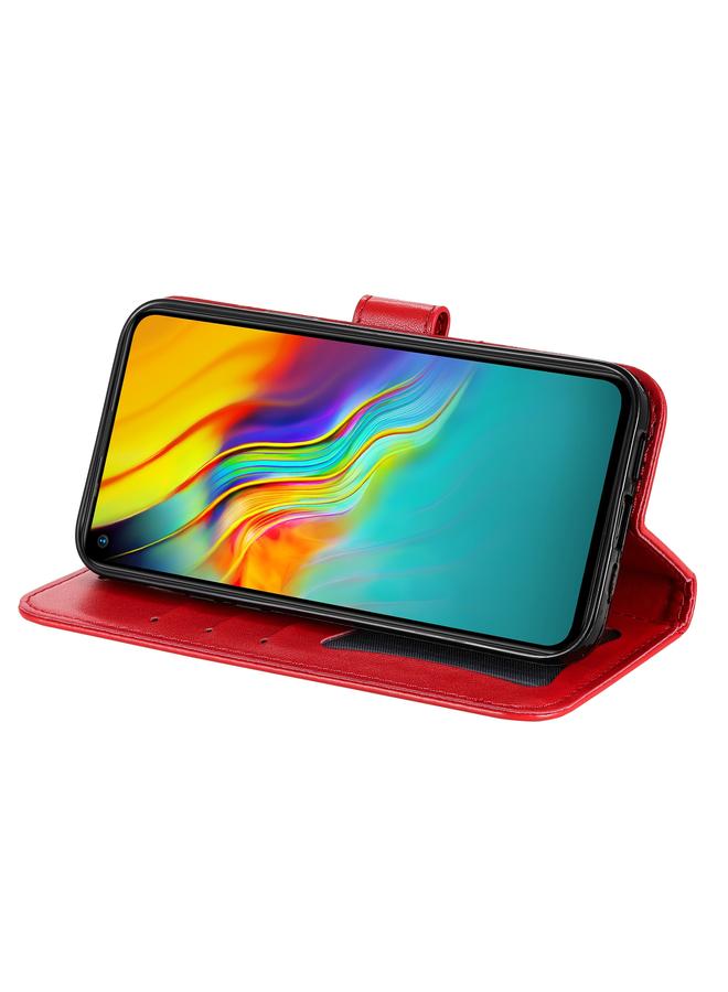 زبون جراب جلدي من البولي يوريثان بتصميم نقش زهور 7 بتلات مع حامل وفتحات للبطاقات ومحفظة وإطار صورة لهاتف Infinix Hot 9 / Note 7 Lite / X655C - Image 5