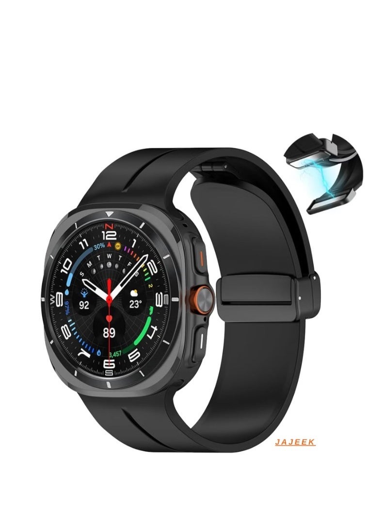 JAJEEK Magnetic Band Compatible with Samsung Galaxy Watch 7 Ultra 2024 – D-Buckle Silicone Sports Strap, No Gap Magnetic Replacement Band for Men & Women - Image 1