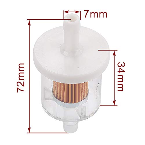 AloneGoer Set of 12, Universal 40 Micron 1/4" Inline Fuel Filter for Kawasaki 49019-0027 49019-7001 FH430V FH451V FH500V Briggs & Stratton 691035 493629 Motorcycle Motor Lawn Mower Tractor Parts - Image 2