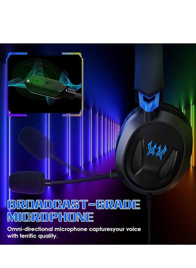 New G3100 Wired Gaming Headset – Over-Ear Headphones with Omni-Directional Microphone, Memory Foam Ear Cushions for PS5, PS4, Laptop, Tablet & Mobile Phones  - Image 4