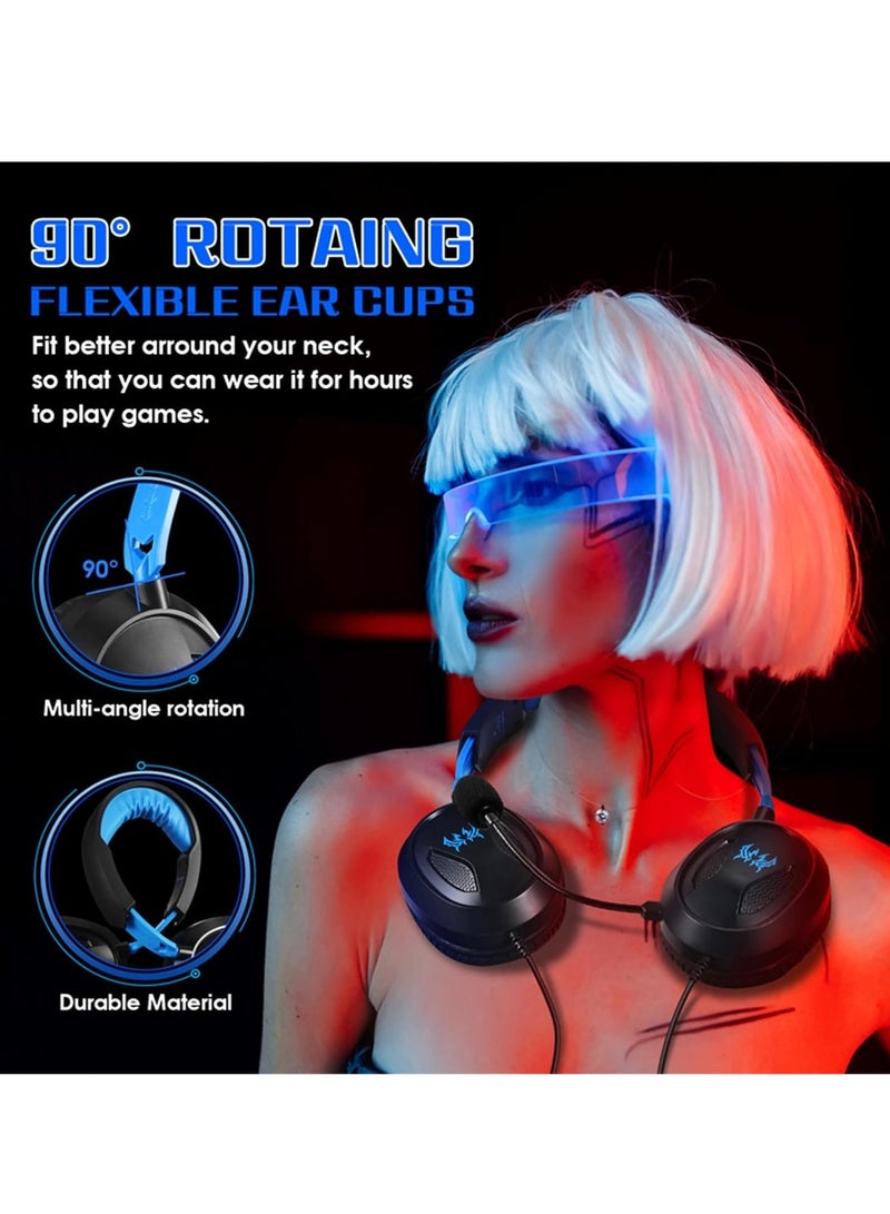 New G3100 Wired Gaming Headset – Over-Ear Headphones with Omni-Directional Microphone, Memory Foam Ear Cushions for PS5, PS4, Laptop, Tablet & Mobile Phones  - Image 5