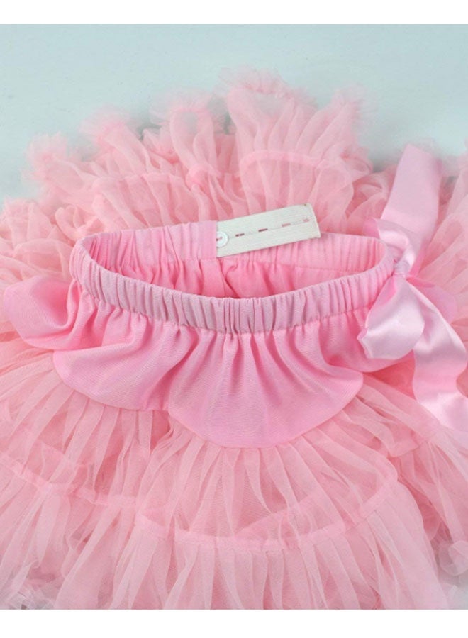 إيليلي Children's Fluffy Skirt Half Skirt Princess Tutu Skirt pink（size:m） - Image 5