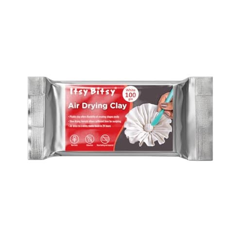 itsy-bitsy Itsy Bitsy Air Hardening Modelling Clay White 100g – Non-Toxic, Easy to Shape | DIY Crafts, Sculpting, Moulding & Art Projects | No Baking Required - Image 1