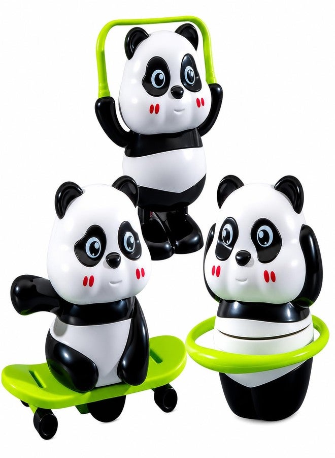 COFIEX Cute Panda Wind-Up Toys for Kids, 3-Pack - Skating, Spinning & Jumping Rotating Panda Action Figures, Interactive Moving Desk Decor & Educational Gift for Ages 3+ - Image 1