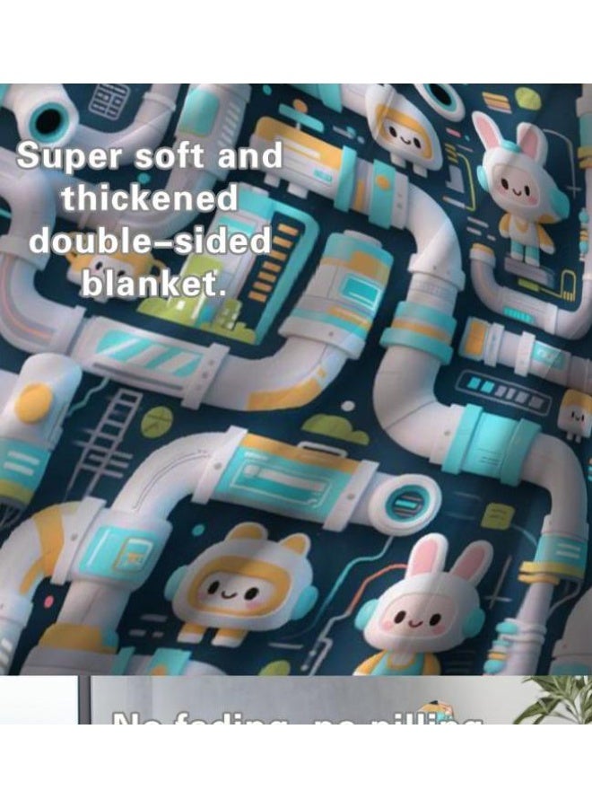 عام بطانية رقيقة من الفانيلا (حرارة ومريحة، ومناسبة للنوم واستخدام اللعبة والغبار والرمل) 150 سم * 200 سم - 602 - Image 5