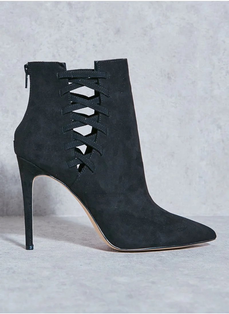 ALDO Tuxedo Side Cut Out Pointy Toe Booties