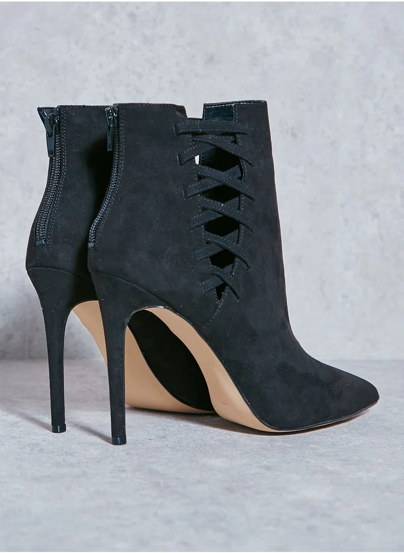 ALDO Tuxedo Side Cut Out Pointy Toe Booties