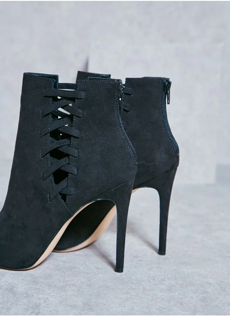 ALDO Tuxedo Side Cut Out Pointy Toe Booties