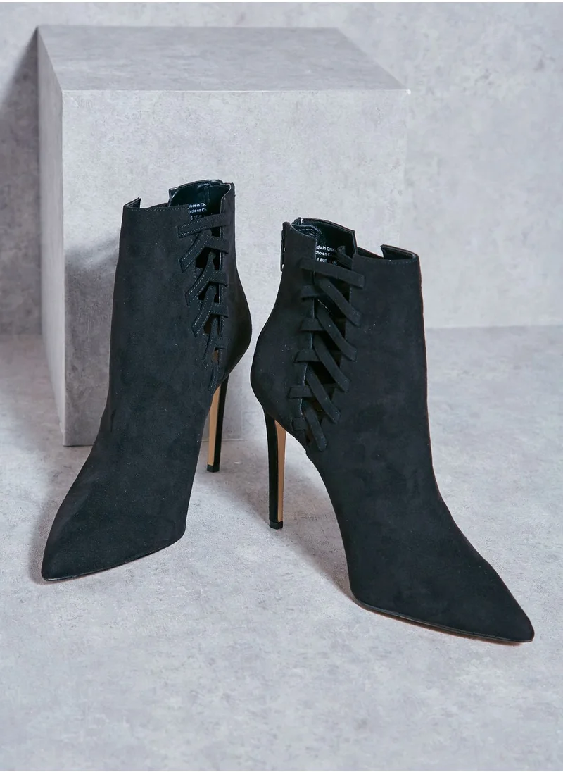 ALDO Tuxedo Side Cut Out Pointy Toe Booties