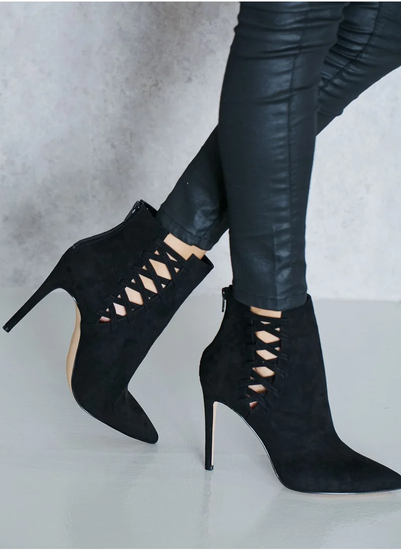 ALDO Tuxedo Side Cut Out Pointy Toe Booties