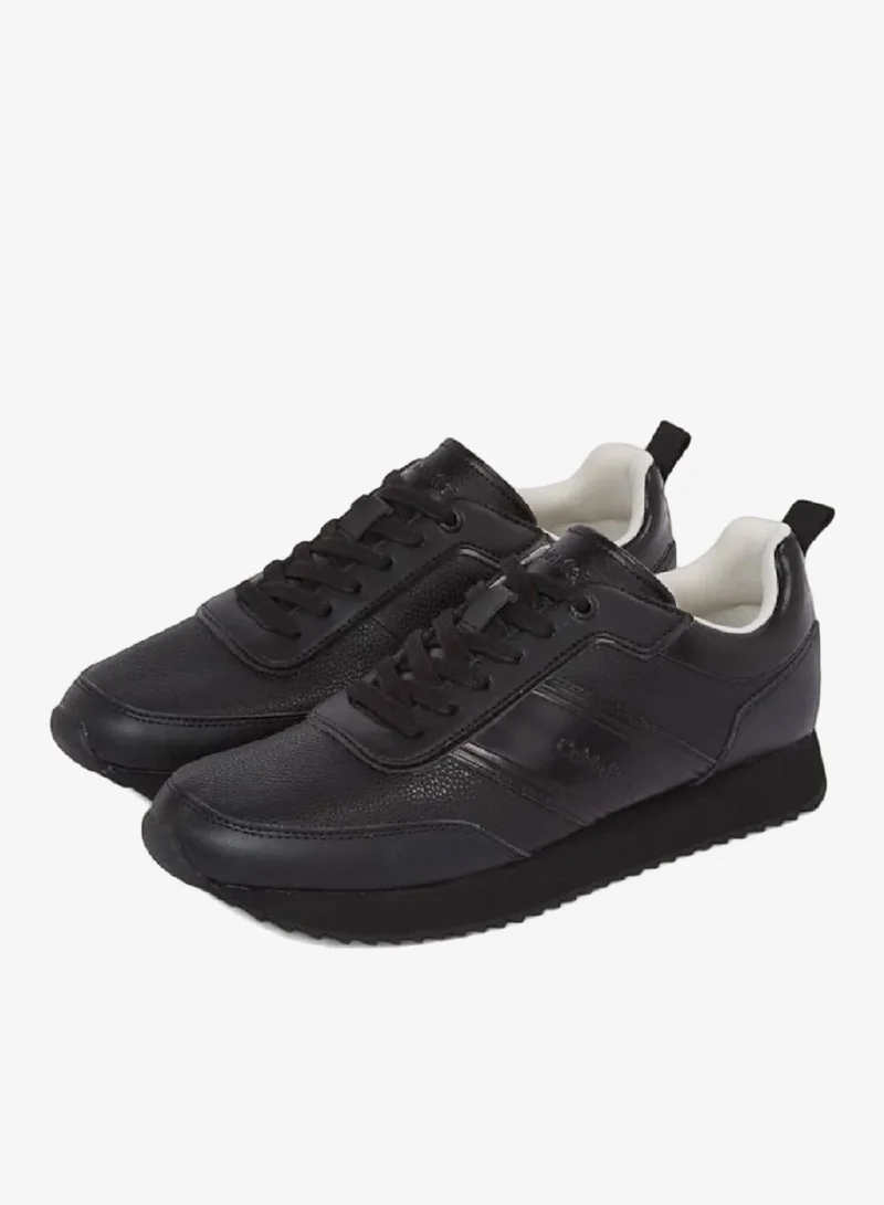 CALVIN KLEIN Lace Up Logo Leather Low Trainers