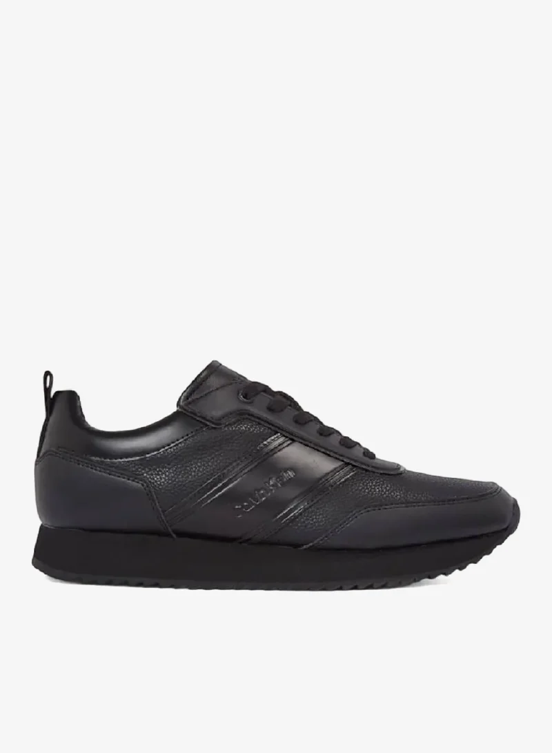 CALVIN KLEIN Lace Up Logo Leather Low Trainers