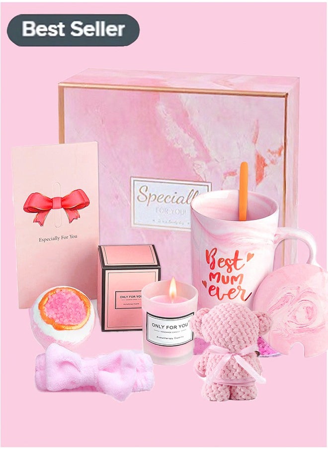 Arabest Wedding/Anniversary/Birthday Gift for Her Gift Set for Bride & Teen Girl - Pink Luxury Box with Custom Tumbler, Candle & Eye Mask Gift Box for  Wife & Fiancée Best Female Friends Women Sister Mom Wife Her Girlfriend Coworker Bestie Bff (Ramadan Gift for Her)  - Image 1