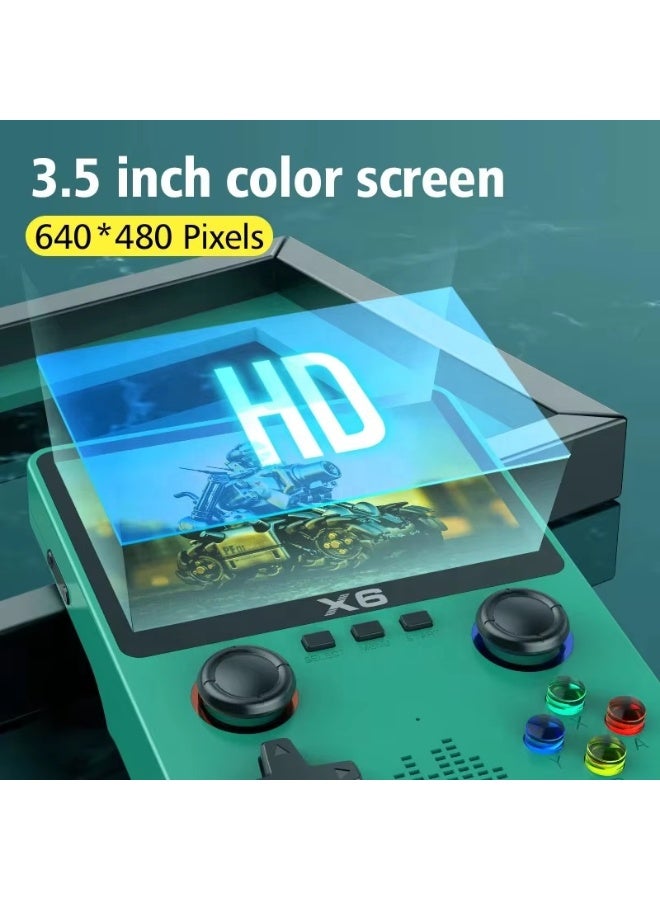 X6 Retro Handheld Game Console – 3.5” IPS HD Screen, 10,000+ Classic Games, 11 Emulators, 32GB Memory, TV Output, 2000mAh Battery – Portable Gaming Device for Kids & Adults - Image 4