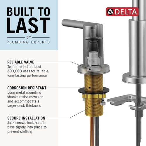 Delta Vero Brushed Gold Bathroom Faucet 3 Hole, 8 Inch Widespread Bathroom Sink Faucet for Vanity, Metal Push-Pop Drain Assembly, Champagne Bronze 3553LF-CZ - Image 5