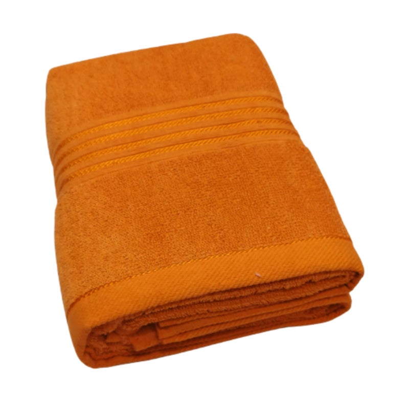 TRUEVELLI 100% Cotton Bath Towel 450 GSM (Size:Length:59 Inch X 150 CM,Width:29 Inch X 74 CM) (Pack of 1 Piece) Colour: Orange - Image 1