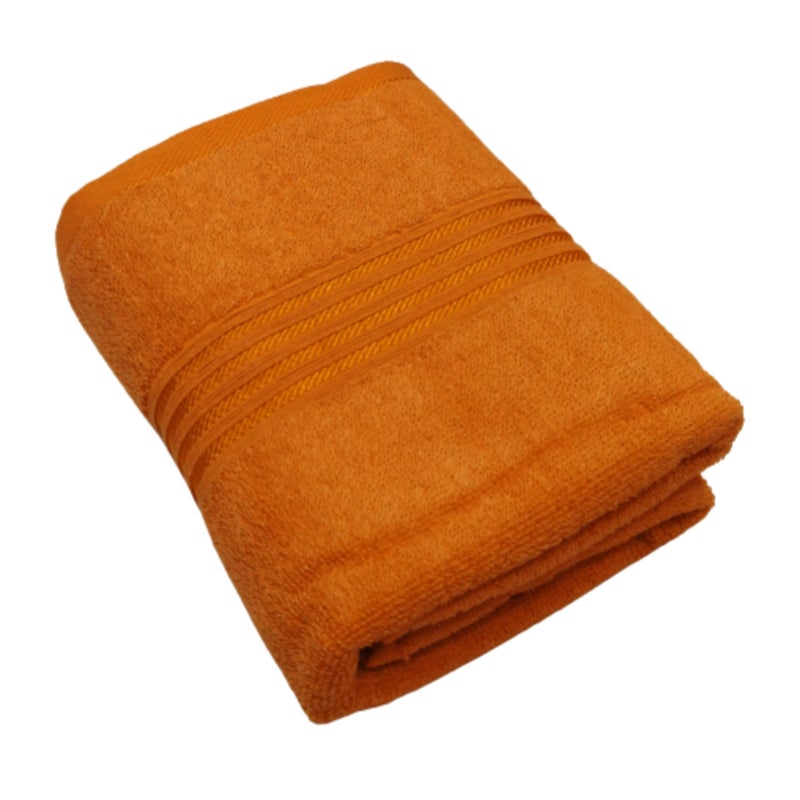 TRUEVELLI 100% Cotton Bath Towel 450 GSM (Size:Length:59 Inch X 150 CM,Width:29 Inch X 74 CM) (Pack of 1 Piece) Colour: Orange - Image 2