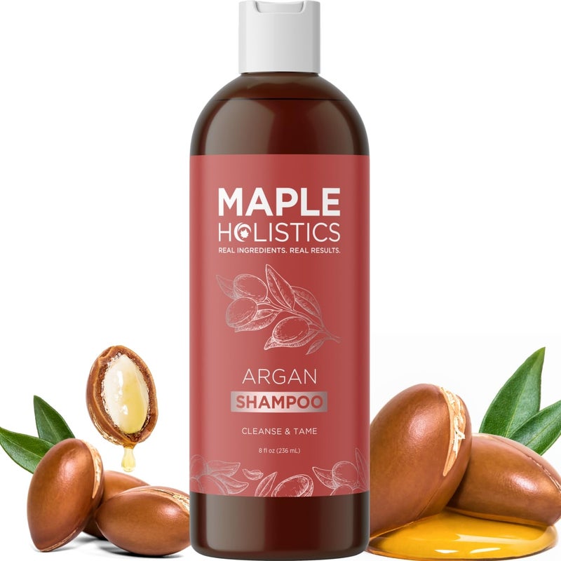Maple Holistics Argan Oil Shampoo for Dry Hair - Sulfate Free Shampoo for Damaged Hair and Frizz with Argan Oil for Hair - Volumizing Shampoo for Hair Shine and Volume Featuring Ultra Moisturizing Natural Oils - Image 1