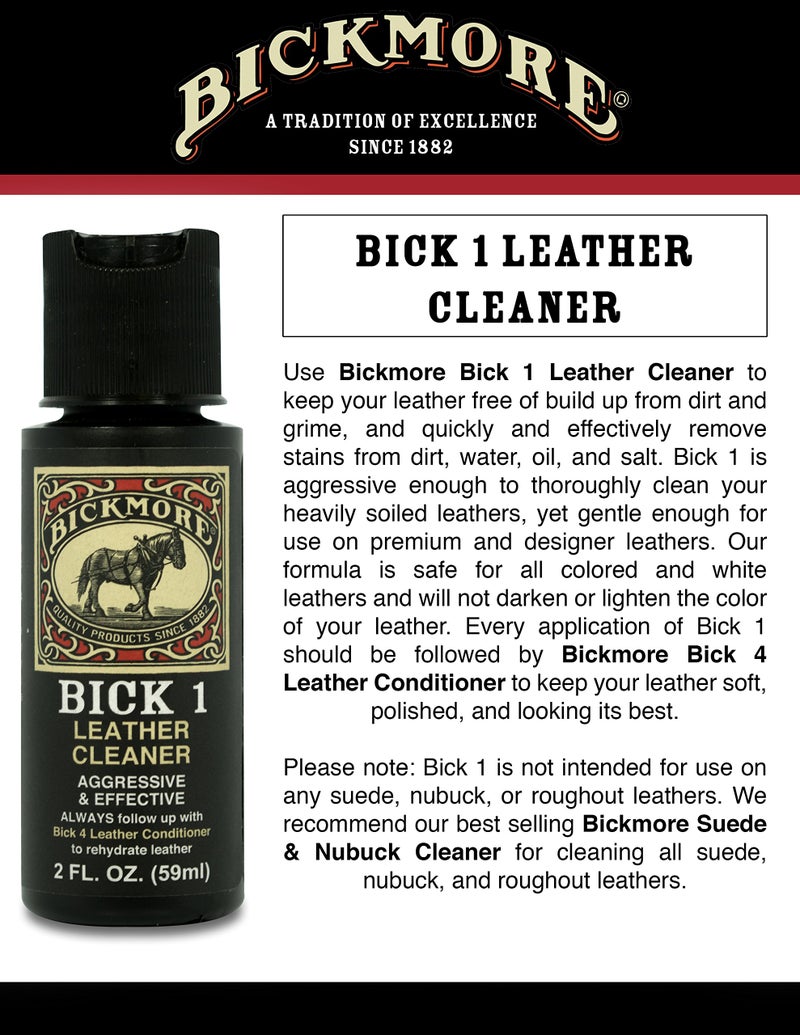 Bickmore Bick 1 Leather Cleaner 2 oz - Clean Dirt, Oil, Sweat, Salt, and Water Stains from all Colored, White, and Black Leather - Image 3