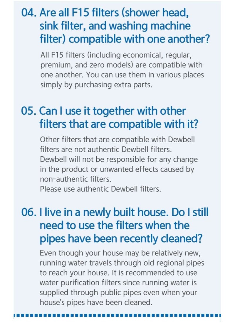 [DEWBELL] Sudo-Ae F15 Purification Filter for Washing Machine (economy type), Made in Korea
