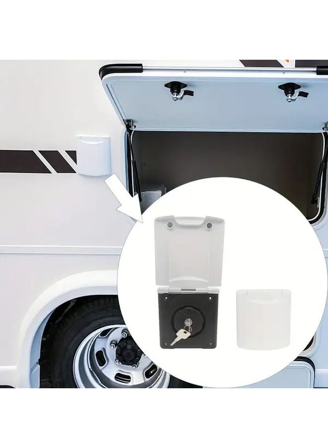 Black RV Fresh Water Fill Hatch Inlet With Lock Lid For Camper Motorhome Caravan - Image 2