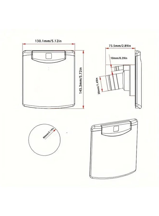 Black RV Fresh Water Fill Hatch Inlet With Lock Lid For Camper Motorhome Caravan - Image 3