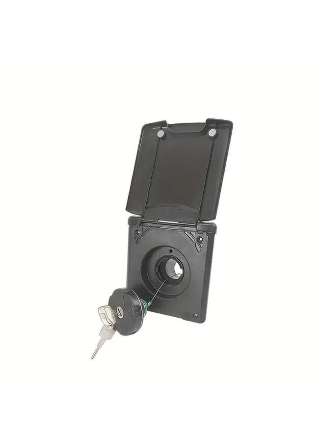 Black RV Fresh Water Fill Hatch Inlet With Lock Lid For Camper Motorhome Caravan - Image 1