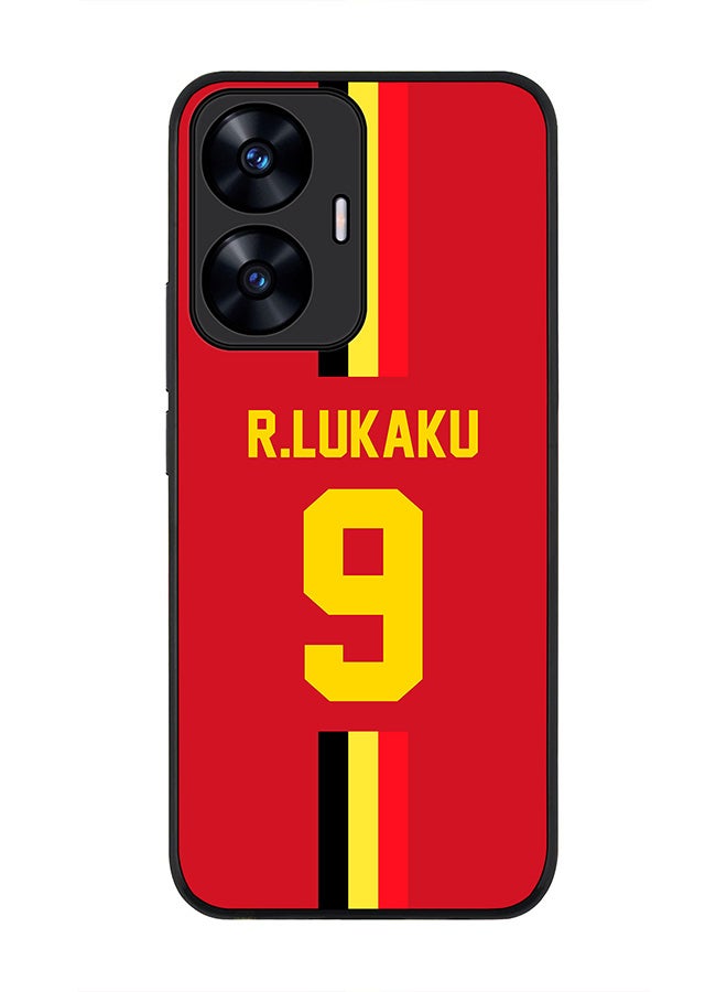 Stylizedd Rugged Black edge case for Realme C55 4G Slim fit Soft Case Flexible Rubber Edges Anti Drop TPU Gel Thin Cover-Belgium-R.Lukaku - Image 1