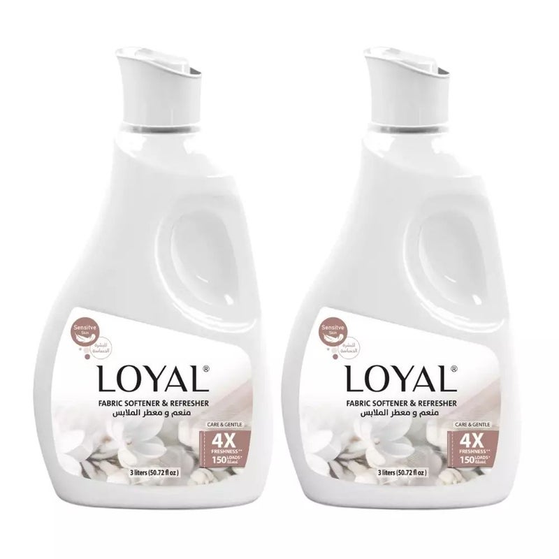 Loyal Care & Gentle Fabric Softener & Freshener With 4X Freshness up to 150 Loads- 2X3Ltr