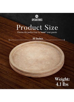 Travertine Marble Round Tray 10" Inch Handmade Coffee Table Tray for Kitchen Countertop - Makeup Storage - Vanity Tray - Decorative Serving Tray - pzsku/ZB4F647698A1D438BD1C8Z/45/_/1730789690/f27c2f9b-0520-40aa-90ce-90cf0ee7d7f0