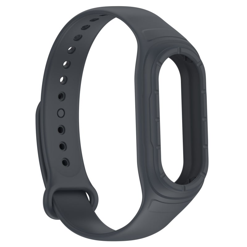 erorex For Xiaomi Mi Band 8 Integrated Silicone Replacement Watch Band(Platinum Gray) - Image 4