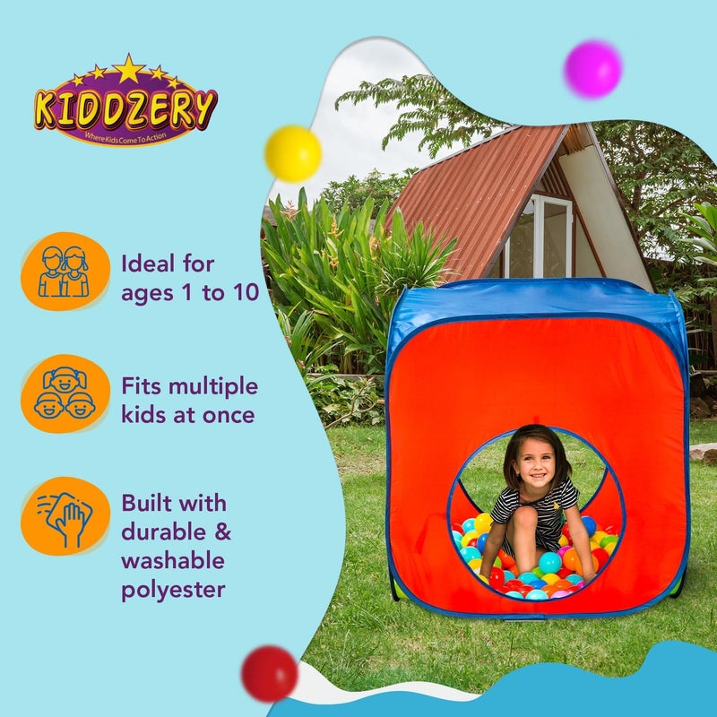 Kiddey Store Kids Play Tent with 50 Balls – 3-Piece Tunnel & Ball Pit Combo – Indoor/Outdoor Pop-Up Set with Mesh Panels & Carry Bag - Image 4