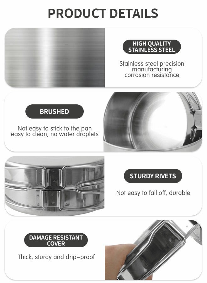 GROIC Camping Cookware Cutlery Set, Portable Camping Cooking Set, Stainless Steel Portable Pots and Pans Foldable for Backpacks, Outdoor Hiking and Picnic Pot with Folding Fork Knife Spoon Set - Image 3