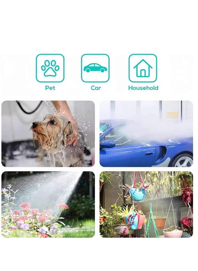 Retractable garden hose reel,15m portable garden hose with 6-function spray nozzle for watering flowers, car washing, cleaning, showering pets - Image 3