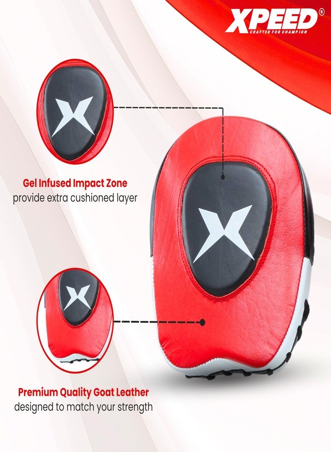 XPEED وسادات Xpeed Fighter Boon Pad المصنوعة من الجلد الطبيعي المصبوب، وسادات تركيز منحنية مبطنة للملاكمة وفنون الدفاع عن النفس، وسادات تركيز للكمات للرجال والنساء - Image 5