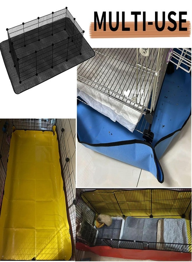 Oncpcare Waterproof Pet Playpen Mat for Rabbits 2-Pack 59×39 in - Protects Floors from Spills and Urine, Easy-Clean Cage Liner for Bunnies and Guinea Pigs (Black) - Image 4