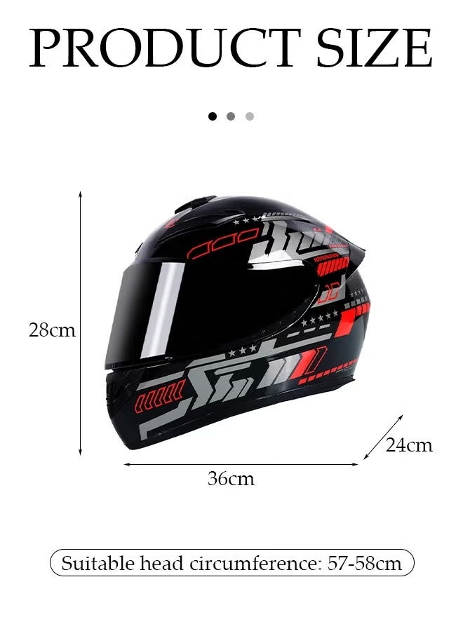 خوذة دراجة نارية خوذة كاملة الوجه مع واقي قابل للتعديل، فتحة تهوية عدسة مضادة للضباب غلاف ABS، معدات راكب لأربعة مواسم جولة للبالغين، خوذة دراجة جبلية وطريق - Image 3