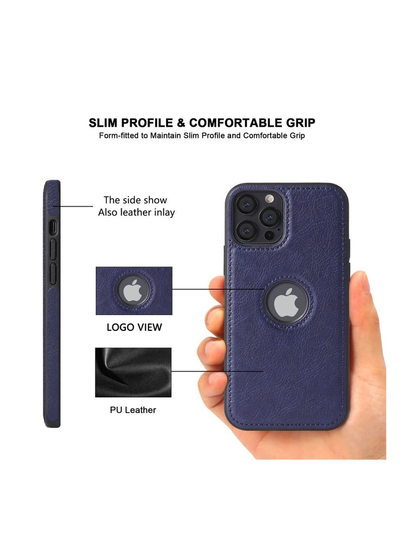 TWEGGON Luxury Vintage Premium Leather and TPU Back Cover Soft Protective Mobile Phone Case for iPhone 11 pro max 6.5" Blue - Image 5