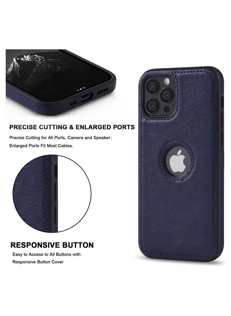 TWEGGON Luxury Vintage Premium Leather and TPU Back Cover Soft Protective Mobile Phone Case for iPhone 11 pro max 6.5" Blue - Image 4