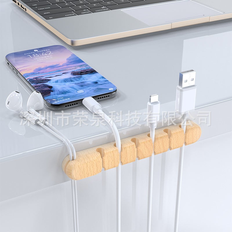 Desktop Computer Data Cable Silicone Storage Organizer Cartoon Fixer Car Self-Adhesive Winder - Image 1