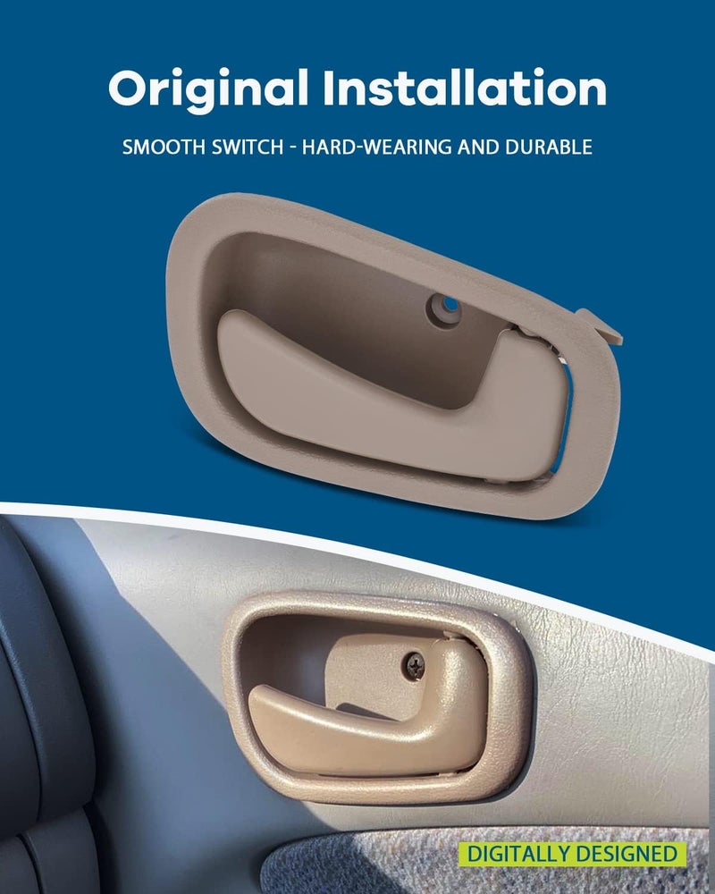 LUJUNTEC Interior Door Handles for 1998-2002 Toyota Corolla - 4pcs Beige Replacement Set - Image 4