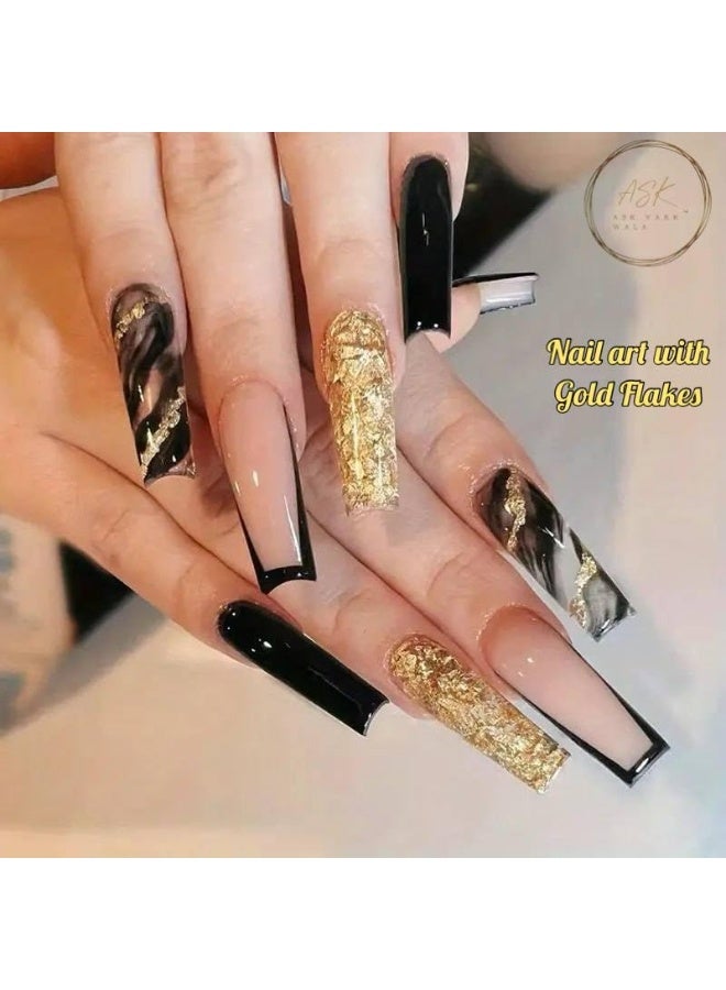 ASK VARK WALA 2 Bottles Gold Foil Flakes Gilding Gold Flakes Gold Leaf Flakes Imitation for Nails Painting Arts Crafts Resin Jewelry Making Decoration (15g/Bottle) (Pack of 2) - Image 2