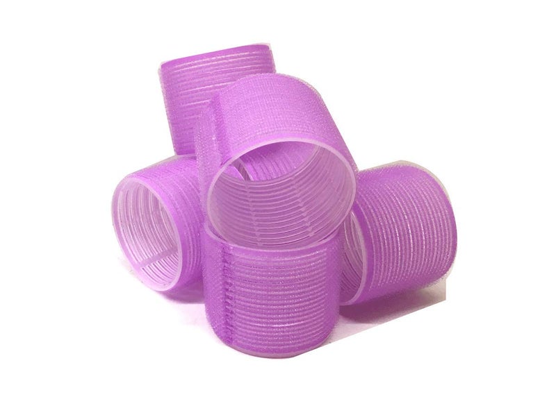 THE UM24 6 Pack Super Jumbo Self Grip Hair Rollers Pro Salon Hairdressing  Big Curlers Create Volume For Long Hair Purple