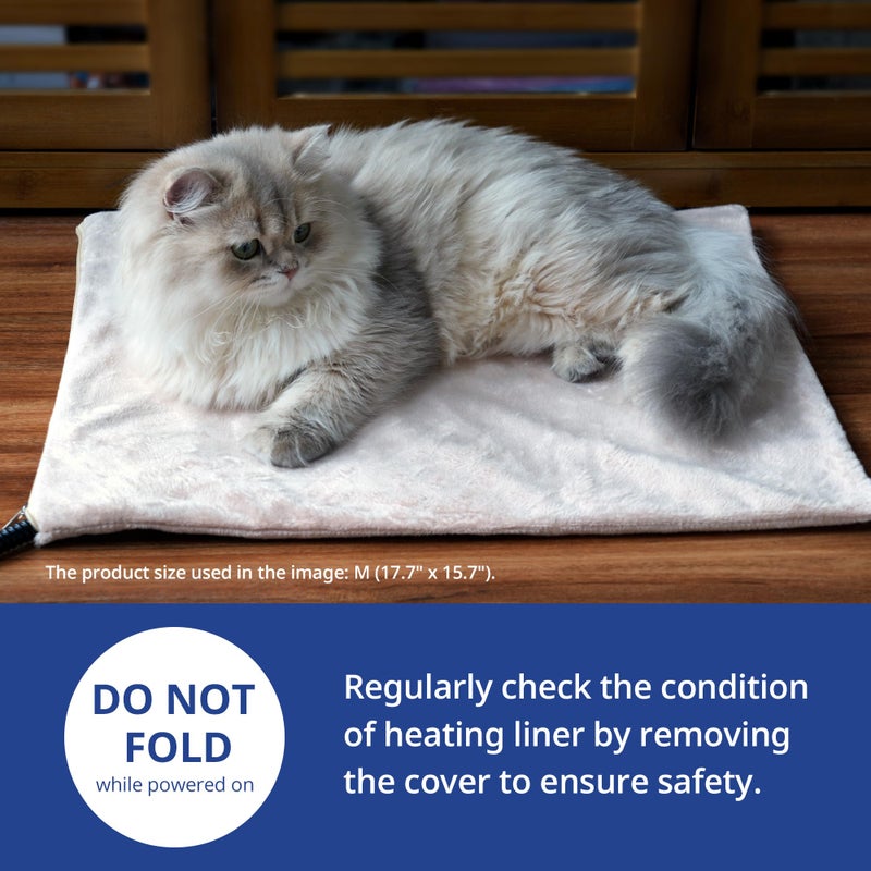 NICREW Pet Heating Pad for Dogs and Cats, Heated Cat Bed with Steel-Wrapped Cord and Soft Fleece Cover, 17.7 x 15.7 Inches, 30 Watts - Image 2